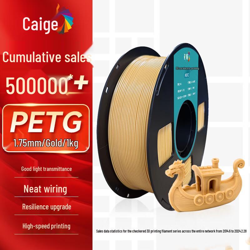 CaiGE 1.75mm PETG 3D Printer Filament CN Plug (adapter Included)