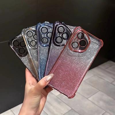 Plating Glitter Soft Silicone Shockproof Phone Case For Honor 400 Pro 300 200Lite 100 90 400Lite X7 X7A X8 X8B X8C X9A TPU Cover