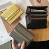 Genuine Leather Women's Card Holder - Large Capacity, Multi-Card Slots, Solid Color, Stylish & Compact Wallet
