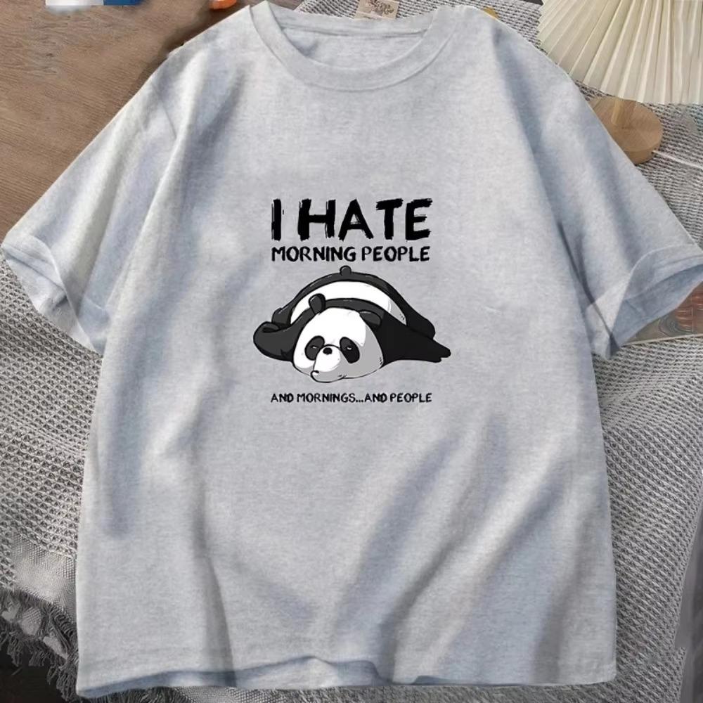 Lazy Panda I Hate Morning People Men Women Short Sleeve T-Shirt Fashion Clothes Street Hip Hop Tops Tshirts Unisex Oversized Tee