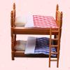 Dollhouse Bunk Bed Compact Lovely PVC Doll House Simulation Double Bed for Decoration