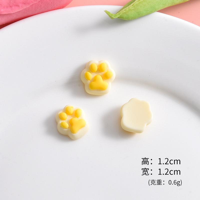 

10Pcs Cartoon Cat Claw Flat Bottom Resin Accessories DIY Materials Phone Case Accessories Hair Clip Materials Bead Decorat 12mm(10pcs)