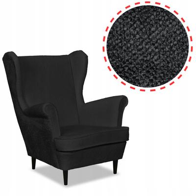 Bella Scandinavian Wing Chair, Black Velvet, Pleasant, Nice
