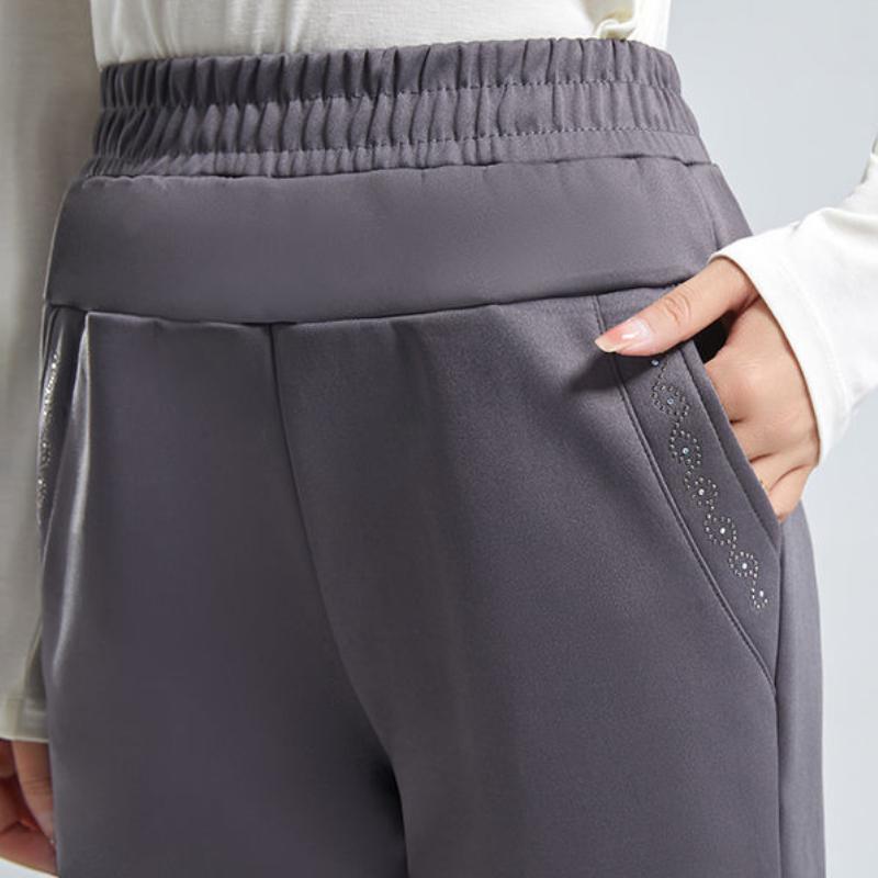 Damenhose, Wintermode, neuer Stil, vielseitig, Plüsch, warm, gerade Hose