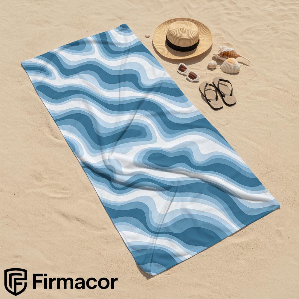 Blue Wave Marble Cartoon Anime Beach Towel Microfiber Quick Dry Super Absorbent Soft Bath Towel for Kids Adults Travel