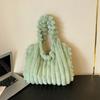 Solid Color Plush Handbag Korean Style Plush Shoulder Bag Kawaii Plush Tote Bag  Female/Girls