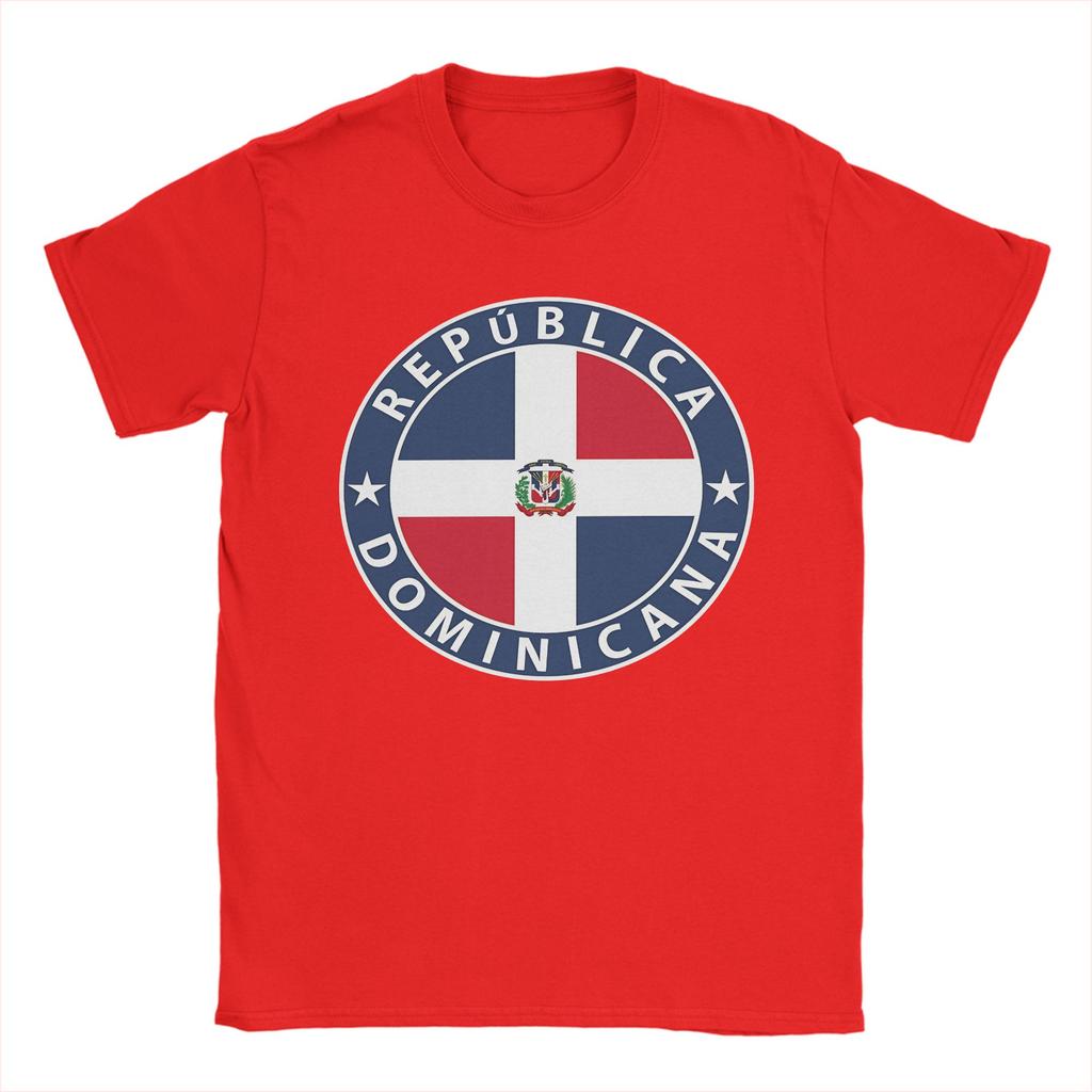 Dominican Republic República Flag Flag Coat of Arms T Shirt Unisexs  TShirt Round Collar  Tee Shirt Short Sleeve Clothing Printed