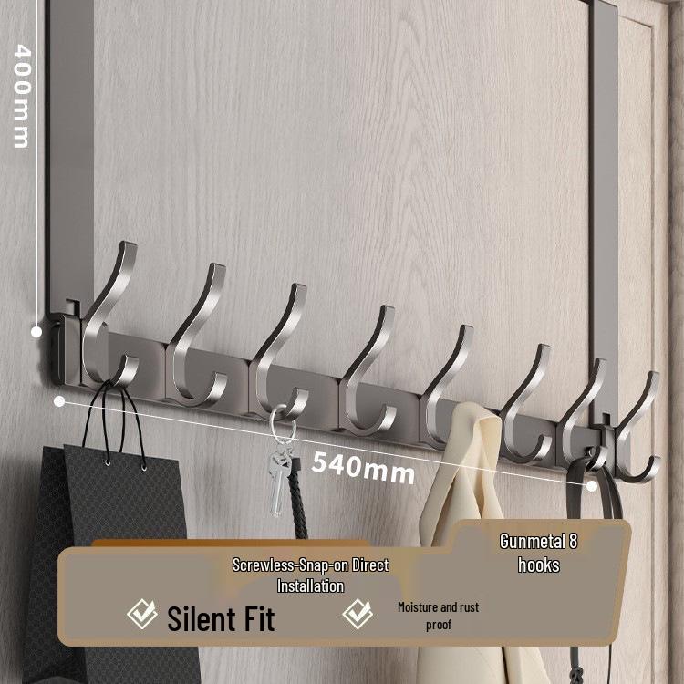 Over-the-Door Coat Rack & Shelf Combo - No-Drill Hanger for Bedroom & Doorway