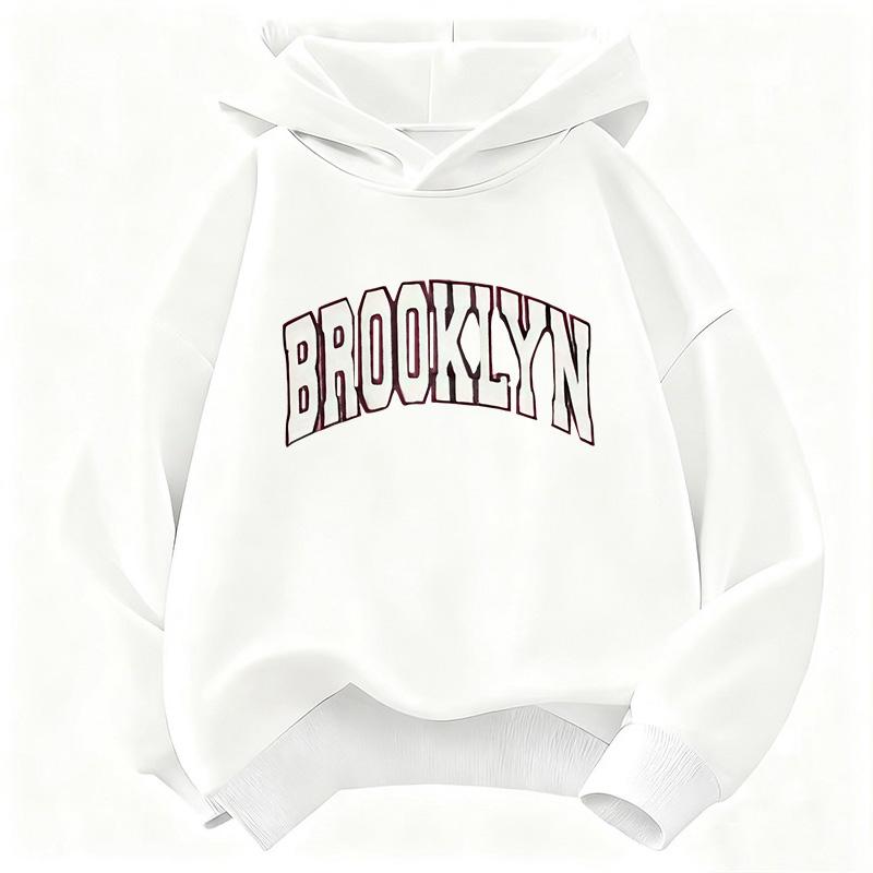 Bluza Brooklyn z nadrukiem liter Modna bluza z kapturem dla dzieci Bluzy casual dla chłopców i dziewczynek Ubrania