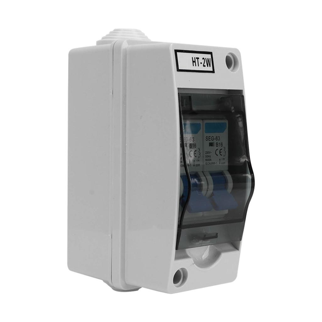 Circuit Breaker 2 Way MCB Switch Protection Waterproof Distribution Box 230V for Outdoor