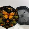 1pc Butterfly Flowers Automatic Folding Umbrella, Heavy Duty 8 Rib Iron Frame,  Suitable for Travel, Daily Use, Birthday, Decor Gift m0104094