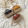 Sommer Mode Box Bag Trendige Gewebte Stroh Quadratische Handtasche für Damen, Hochwertige Stilvolle Crossbody Tasche