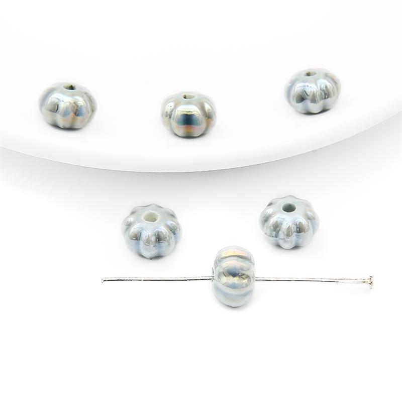 6 buc/pungă Mărgele de porțelan din ceramică lucrate manual în formă de dovleac Mărgele distanțiere libere pentru brățară colier Fabricare de bijuterii DIY