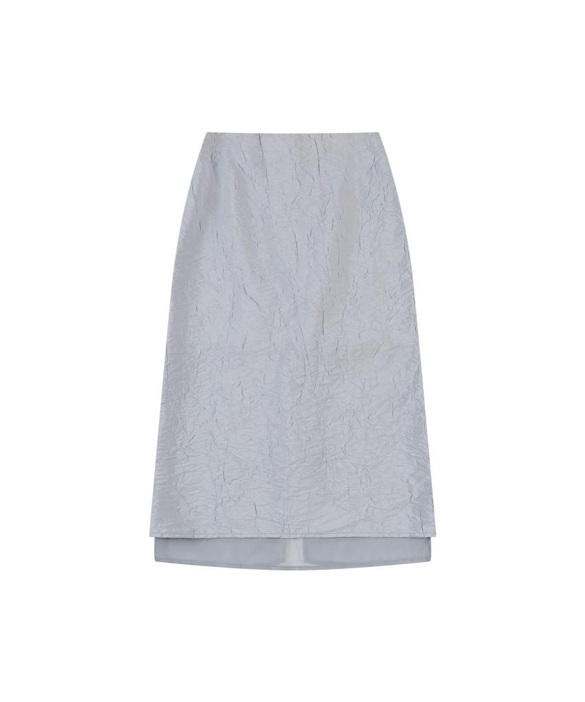 Banwonateullie P3289 Crinkle Slit Skirt_Light Gray