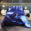Galaxy Wolf Duvet Cover Set Full Size, Bedding Set for Boys Girls, Wolf Head Printed Duvet Cove Set 1 Quilt Cover 2 Pillowcases