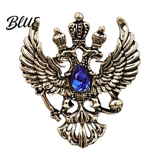 Vintage Style Brooch Eagle Metal Pin Double-Headed Design Lapel Pin