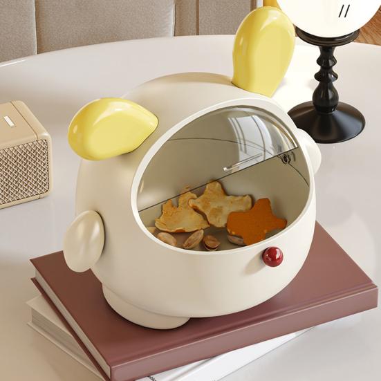 Desktop Storage Box Trash Can with Transparent Lid Large Capacity Cartoon Shape Cute Multi-Function Garbage Can