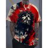 Men's Jesus 3D Printed T-Shirt Casual Short Sleeve Crewneck Top Thorn Crown Savior Graphic Tee Religious Christian Faith Summer Streetwear Clothing