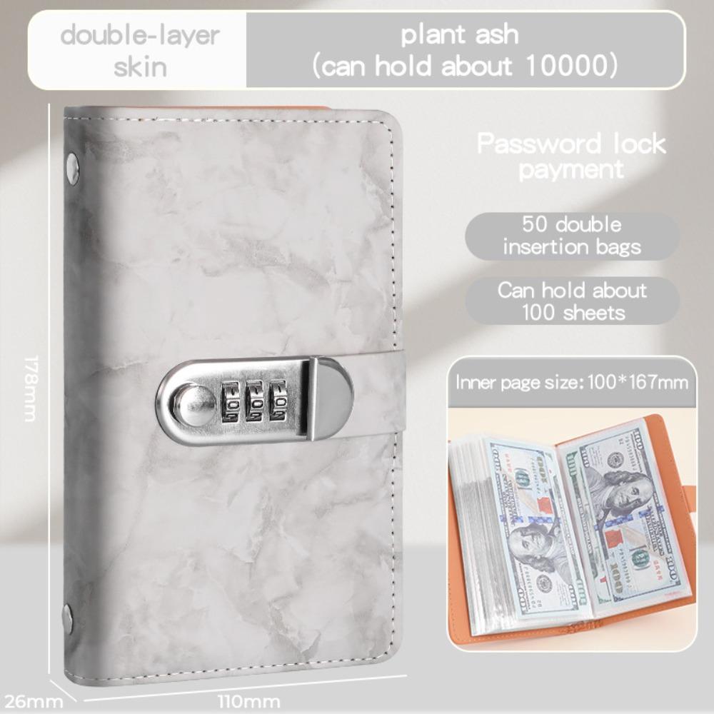 Marble A6 Savings Binder with Password Lock Cash Saving Book New Budget Planner  Budget Planning