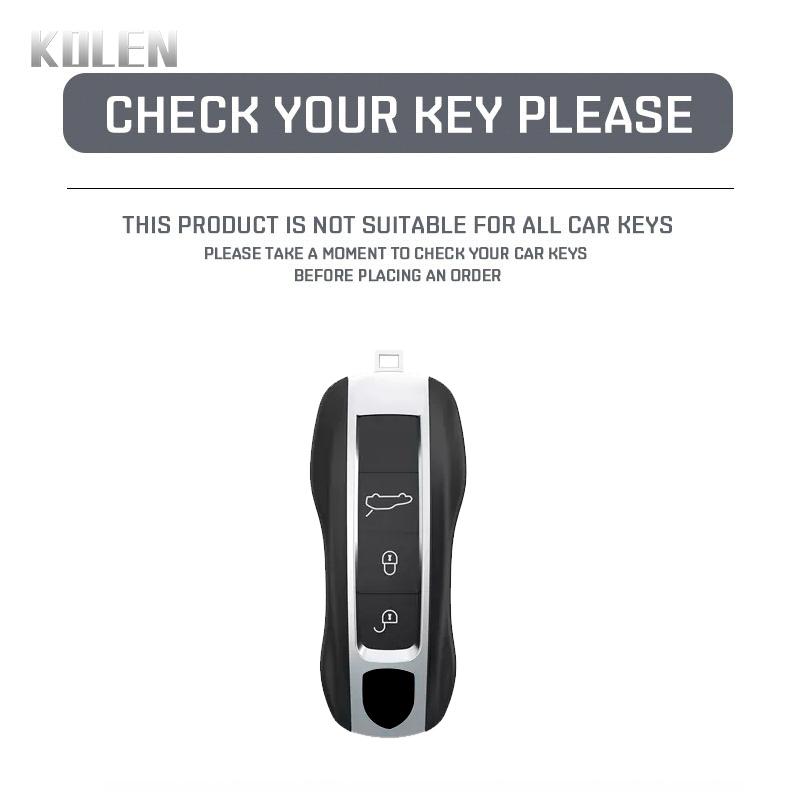 Leather Car Key Case Cover Shell Fob For Porsche Panamera Spyder Carrera Macan Boxster Cayman Cayenne 911 970 981 991 Keychain