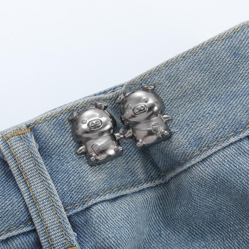 Verstellbare Bundschnalle für Schlankmacher-Jeans – Abnehmbar, Ohne Nähen, Nagelfreie Lösung.