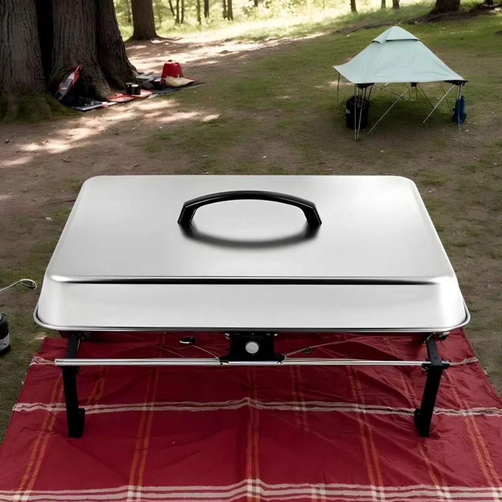 Stainless Steel Cheese Melting Dome Heat Resistant Rectangular Basting Cover  Grill Accessories