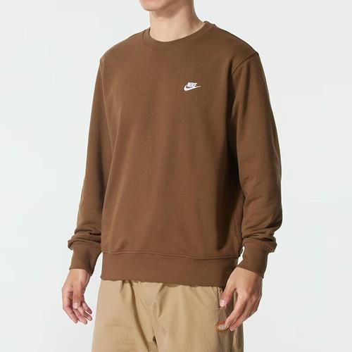 Nike Men's Brown Crew Neck Pullover Long Sleeve Sweatshirt