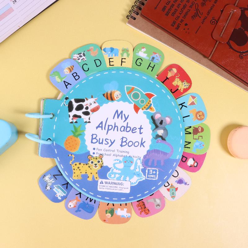Busy Book Quiet Book Activity Book Alphabet Sticker Book For Children Brain Training Book Quiet Book Letter Awareness