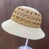 Sommer Strohhut Bucket Hohl Atmungsaktiv Fischerhut Sonnenschutz Modischer Gewebter Sonnenhut Modischer Fischerhut