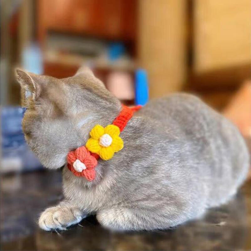 Dog Flower Cat Necklace Cat Cape Red