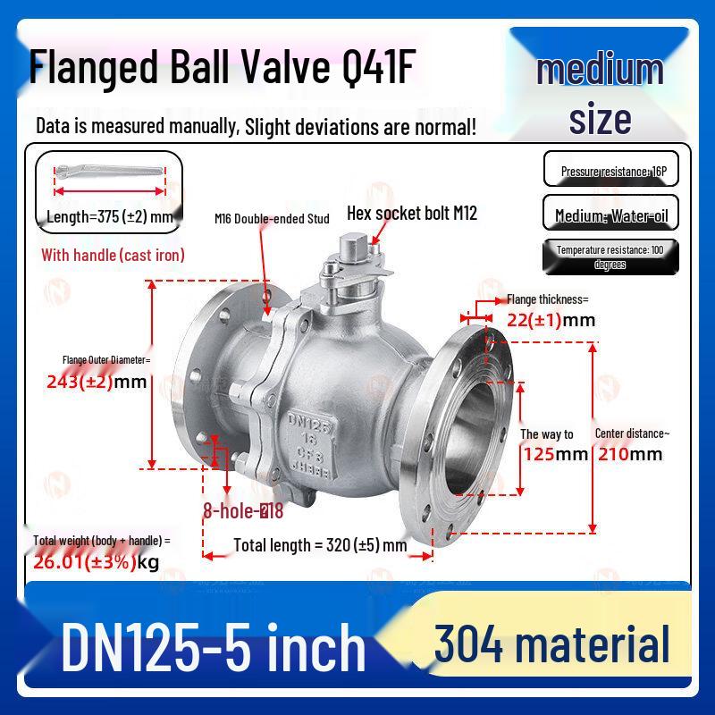 

Yunduo 304 Stainless Steel Manual Flange Ball Valve