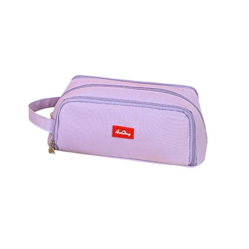 

Pencil Case Box 3 Layers Stationery Bag Student Kids Gift School Large Capacity фиолетовый