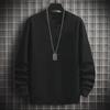 Men's Casual Solid Color Round Neck Long-Sleeve Korean Sweater for Early Autumn