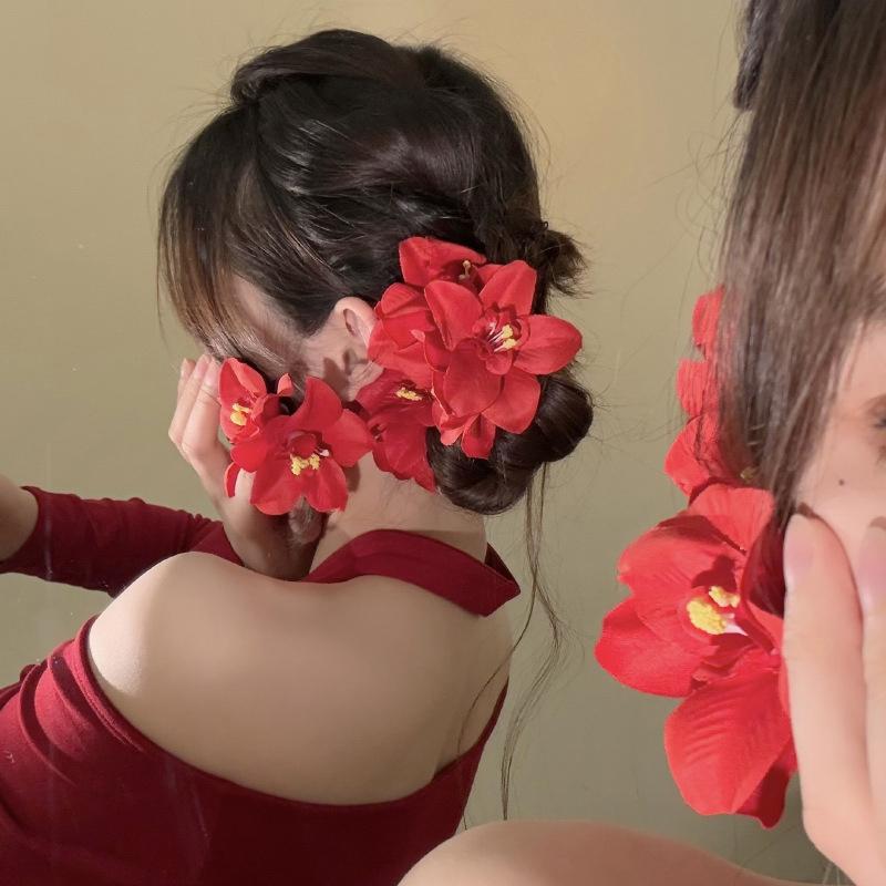Bohemia Flowers Hair Side Clips Bridal Flowers Hairpin For Women Girls  Sweet Hair Clips Beach Holiday Hair Accessories
