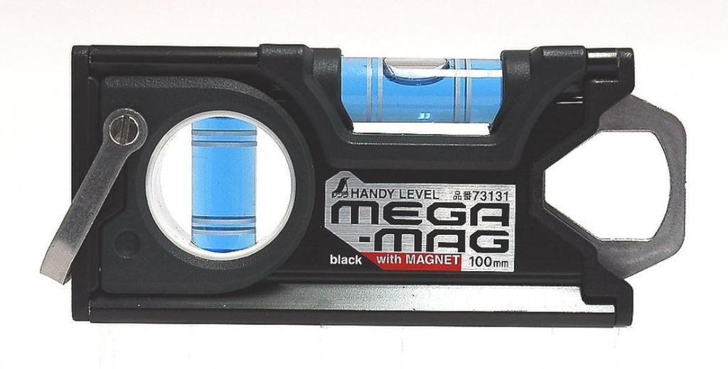 Shinwa Sokutei Handy Level MEGA-MAG with Magnet Black 100mm 73131