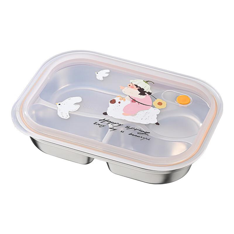316 Stainless Steel 4-Compartment Divided Lunch Plate