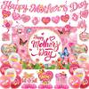 Happy Mother's Day Hanging Swirls Hearts Pattern Holiday Banner Desktop Ornament  Party DIY Decor
