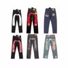 Mens Straight Fit Denim Jeans With Hip Hop Print Mid-Rise Slim Washed Cotton Blend Fall Casual Wear