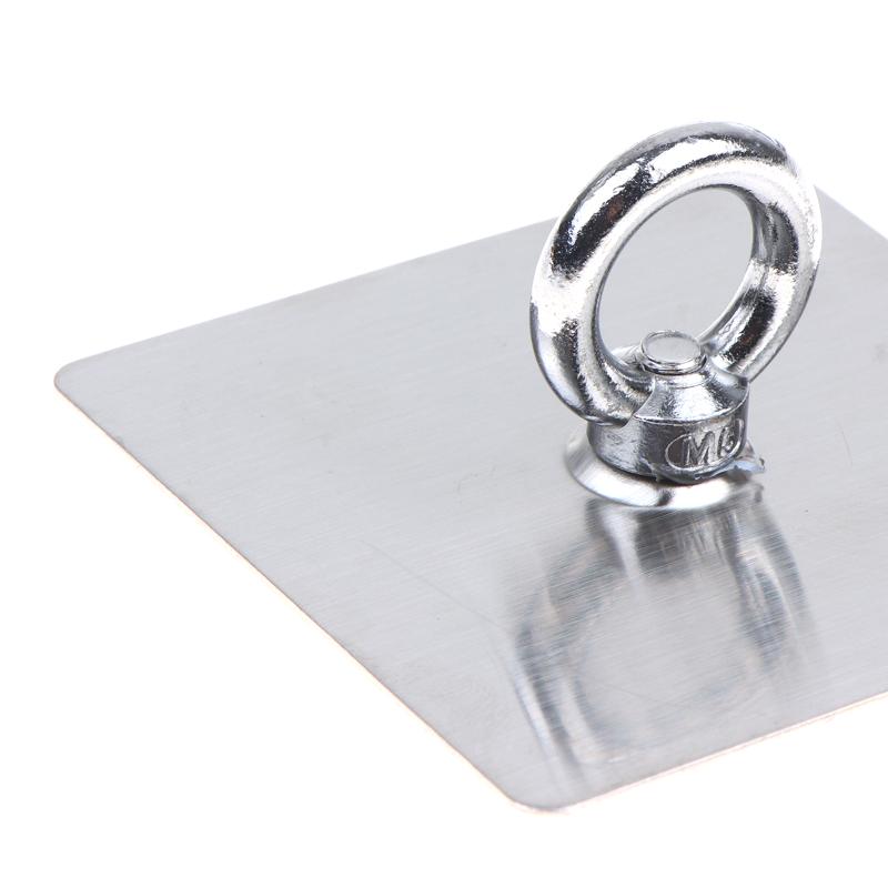 2Pcs Stainless Steel Ceiling Hooks Heavy Duty Adhesive Hooks No Drill Hanging Hooks For Lanterns Plants Hammocks