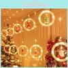 Christmas Led String Lights With Snowman And Tree Hangings For Indoor Festive Decor