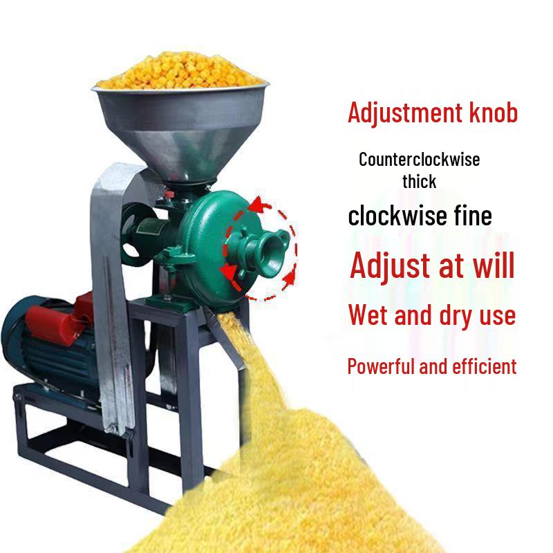 Dual-Use Wet & Dry Corn, Rice, Soybean Grinder & Flour Milling Machine