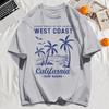 West Coast Califarnia Printing Unisexs T Shirt Loose Casual Cotton Tee Shirt Allmatch Hip Hop Short Sleeve Summer Soft Streetwear