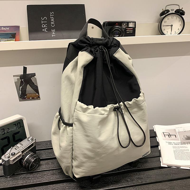 Schoolbag Drawstring Bundle Casual Backpack Outdoor Sports Short Trip Large Capacity Backpack Trendy Versatile Storage Bag