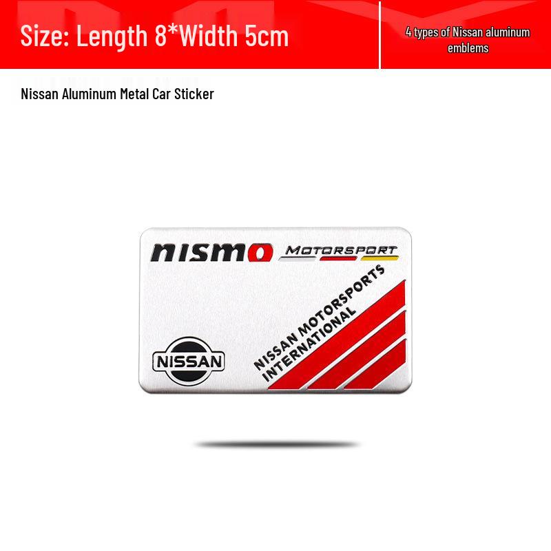 Nissan Sylphy, Qashqai, Teana, X-Trail, Kicks Nismo Aluminiowa Naklejka Samochodowa