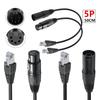 Locking XLR5P to RJ45 Signal Converters Cable Flexible PVC Shield for Mixer Amplifiers for Stage Systems 19.69in