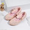 Children's high heels, new fashion styles for girls, pink sequined performance shoes for students, and formal shoes for little girls and flower girls
