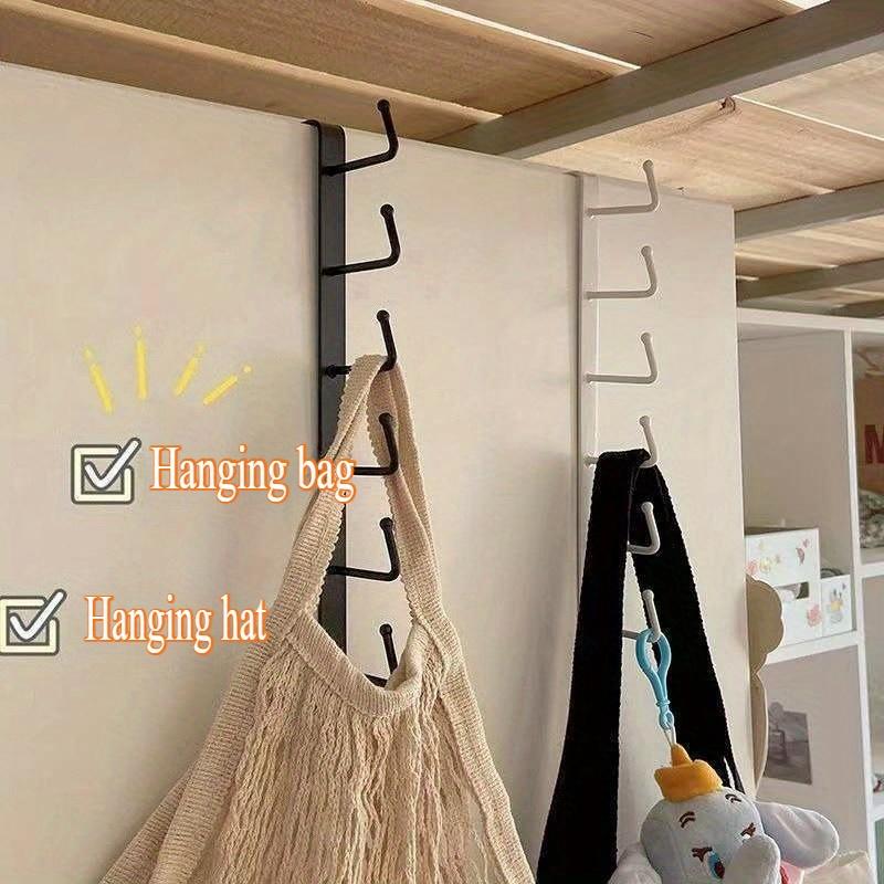 Multifunction 6 Hook Iron Art Wardrobe Hooks Mug Cup Hanger Bathroom Sundries Storage Organizer Kitchen Cabinet No Nailing Hooks