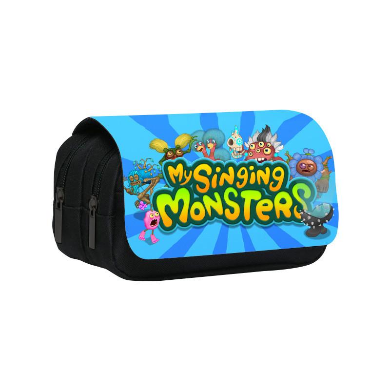 My Singing Monsters Double Layer Pencil Case With Nylon Material For Students And Kids