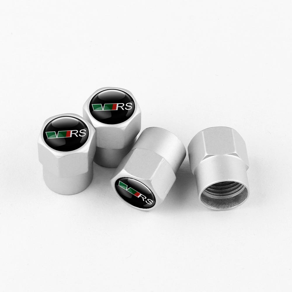 QPZF2 For Skoda S Skoda Kodiaq Fabia Kamiq Karoq Octavia 3 A5 A7 Rapid Scala 4pc Car Styling Wheel Tire Valve Air Stem Cap Badge Decor