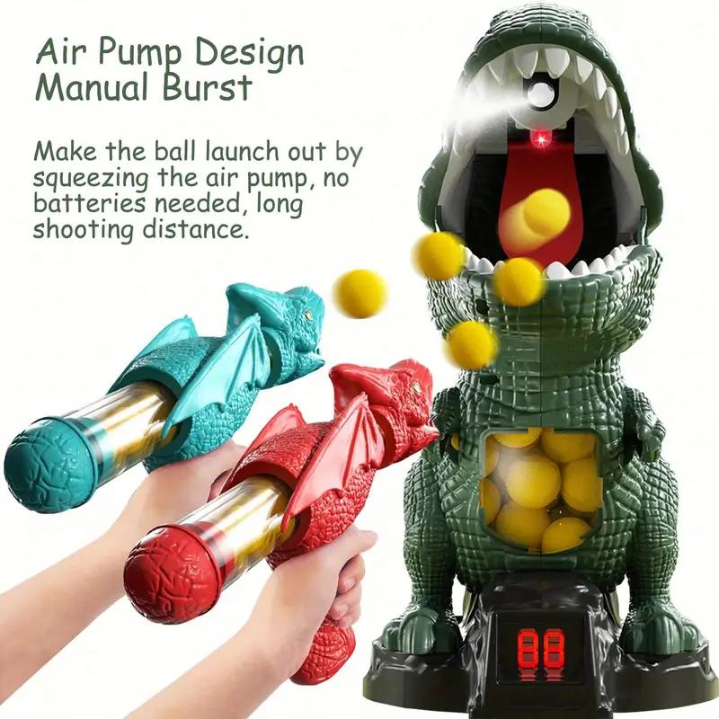 Children playing dinosaurs ducks shooting toy guns parent-child interactive battles boys' air soft bullet guns